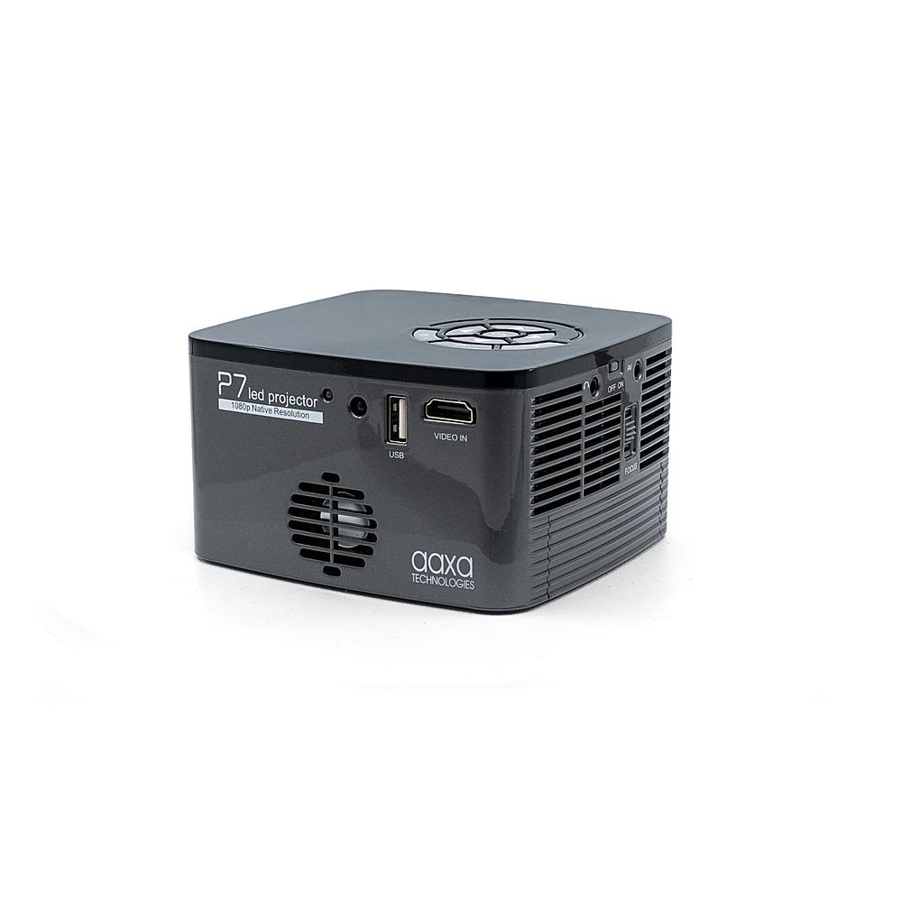 Back View: Rexing - PRD615 Smart DLP Projector HD 750 ANSI Lumens with 3D Video 40" to 150" Digital Zoom - Black