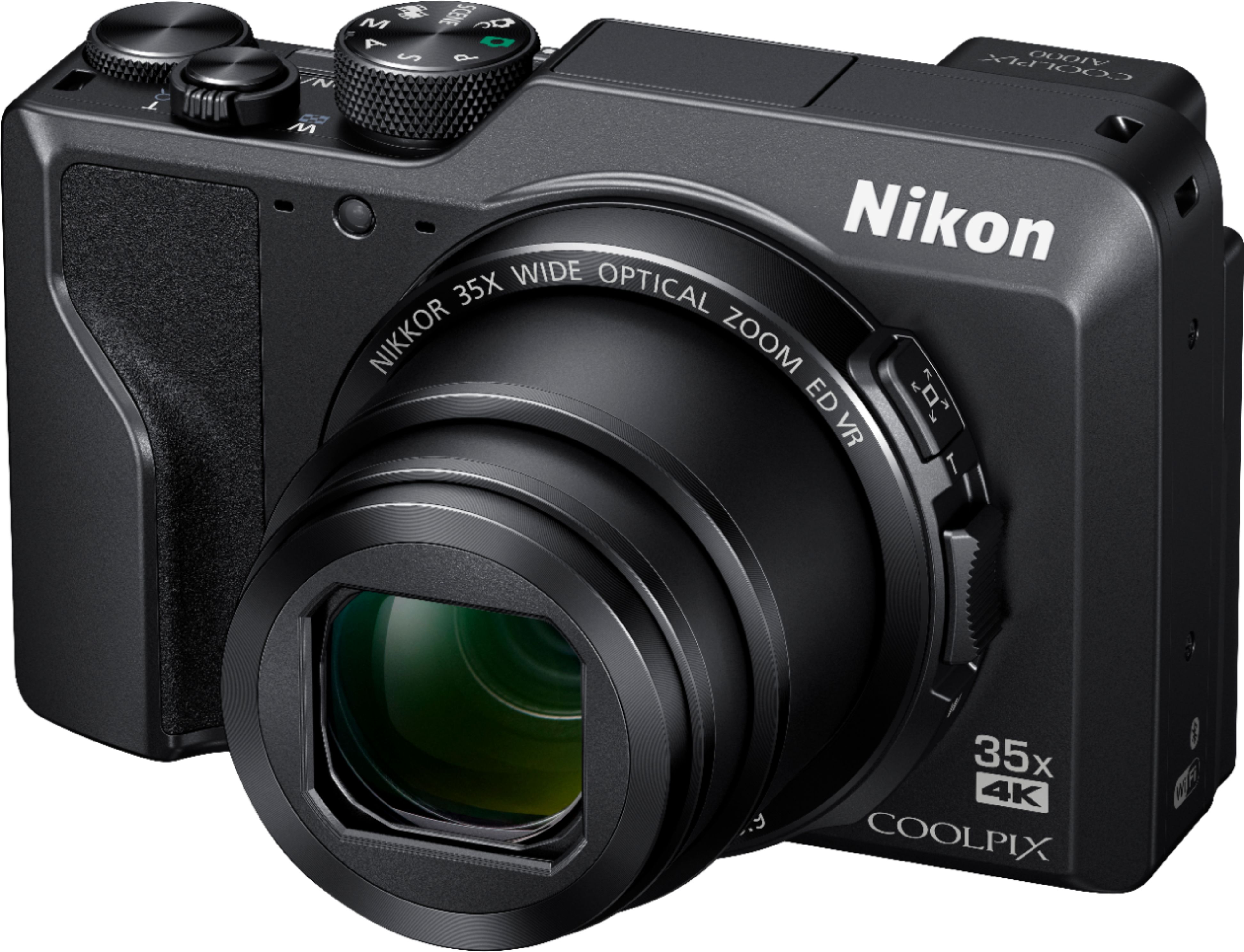 Left View: Nikon - Coolpix A1000 16.0-Megapixel Digital Camera - Black