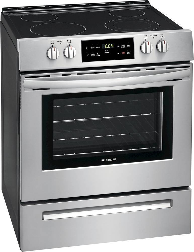 Angle View: Frigidaire - 5.0 Cu. Ft. Freestanding Electric Range - Stainless steel