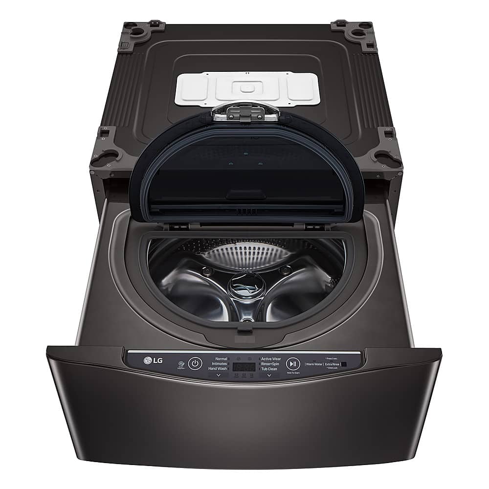 Alt View 12. LG - SideKick 1.0 Cu. Ft. High-Efficiency Smart Top Load Pedestal Washer with 3-Motion Technology - Black Steel.