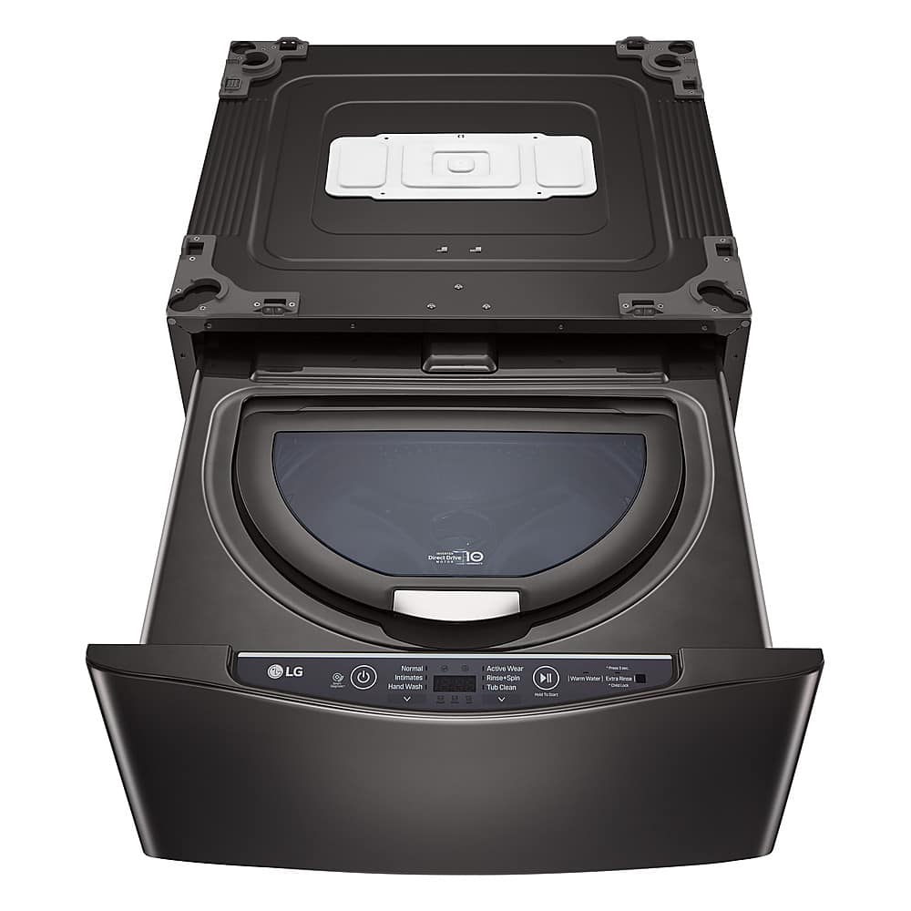 Alt View 13. LG - SideKick 1.0 Cu. Ft. High-Efficiency Smart Top Load Pedestal Washer with 3-Motion Technology - Black Steel.