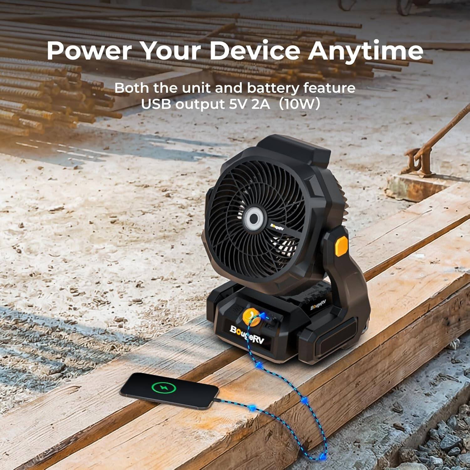 Power Your Device Anytime  
Both the unit and battery feature USB output 5V 2A (10W)