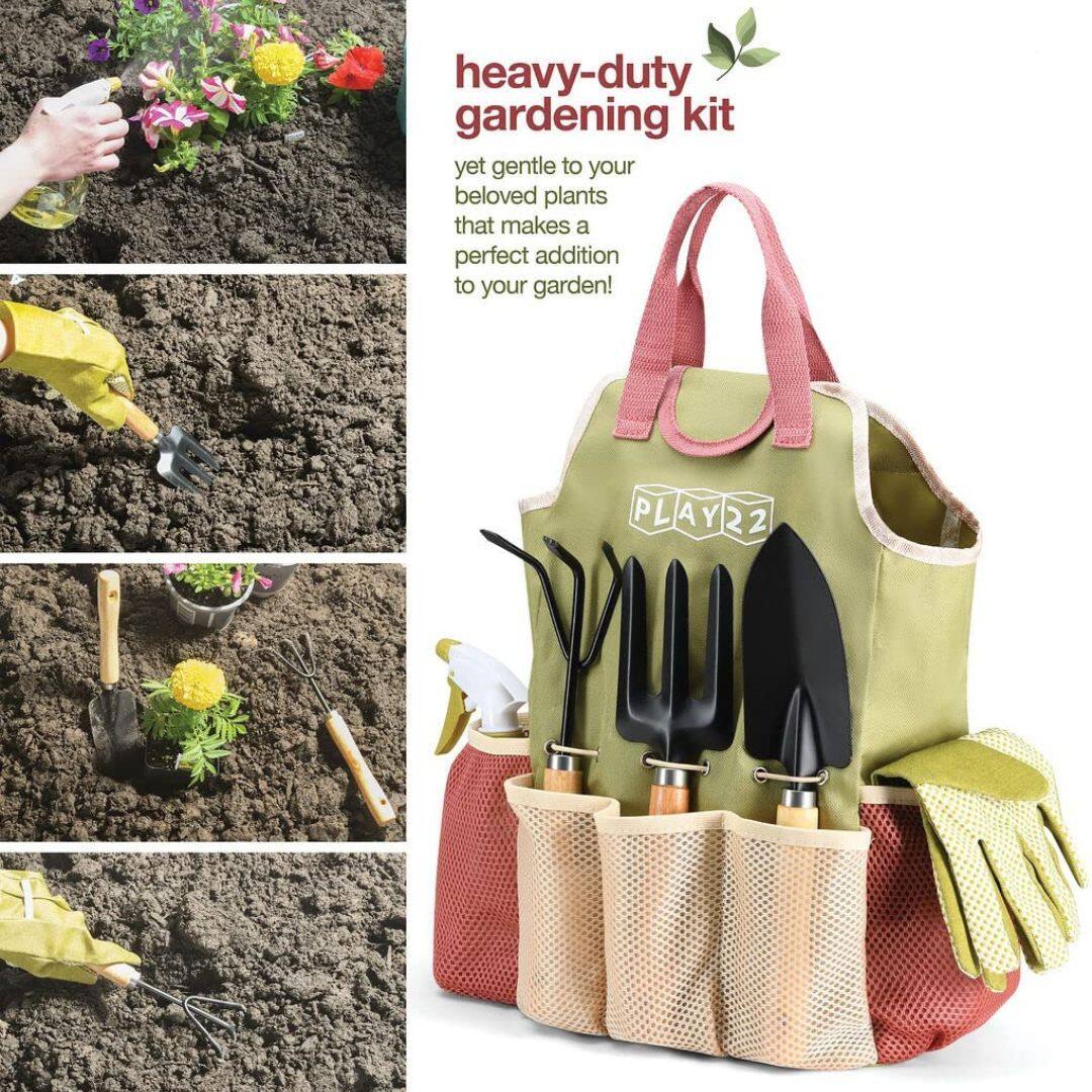 Heavy-duty gardening kit yet gentle to your beloved plants that makes a perfect addition to your garden!  
PLAY22