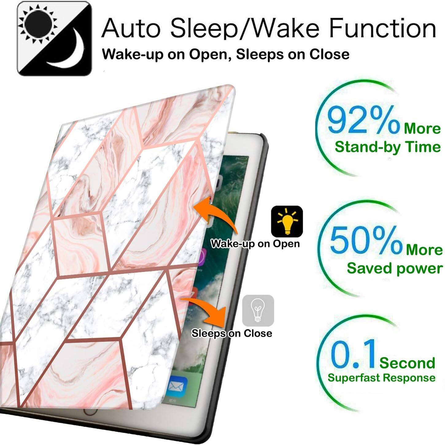 Auto Sleep/Wake Function  
Wake-up on Open, Sleeps on Close  

92% More Stand-by Time  

Wake-up on Open  
50% More Saved power  

Sleeps on Close  

0.1 Second Superfast Response