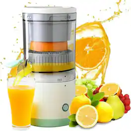 Luckbyte - Portable Electric Citrus Juicer - Cordless USB-C Rechargeable Orange Squeezer, 150W One-Touch Juicing for Travel & Home - White