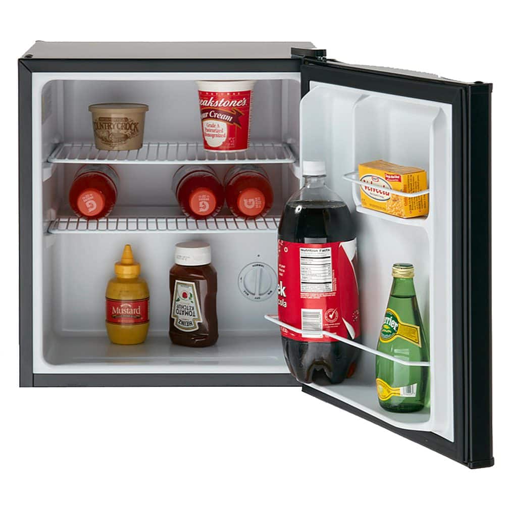 Left. Avanti - 1.7 cu. ft. Compact Refrigerator - Stainless Steel.