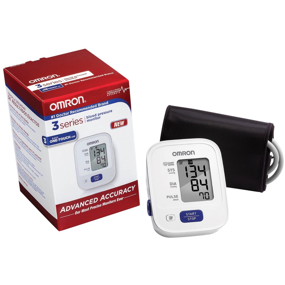 Omron 3 Series Automatic Upper Arm Blood Pressure Monitor Black/White  BP7100 - Best Buy