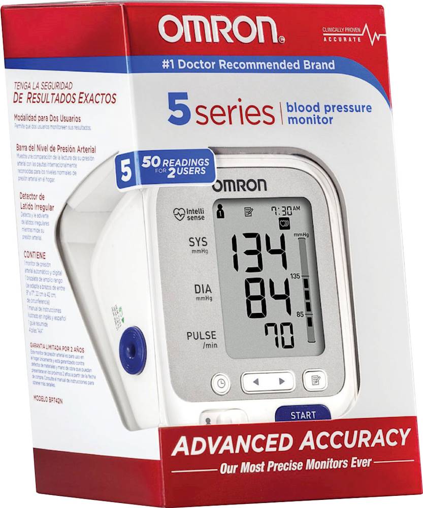 Best Buy: Omron 5 Series Automatic Blood Pressure Monitor Gray/White  843631112564