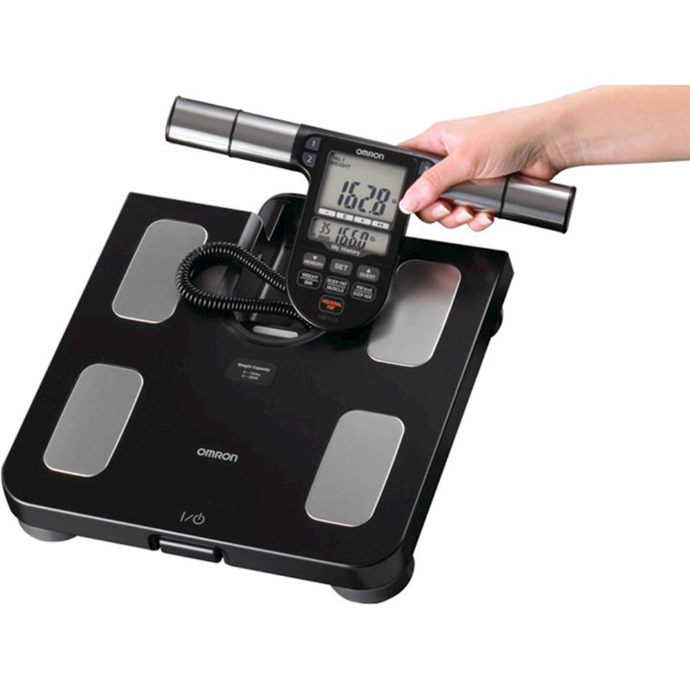 Full Body Sensing Floor, Body Analyzer / Scale OMRON\xc2\xae Large LCD  Display Sliver and White 