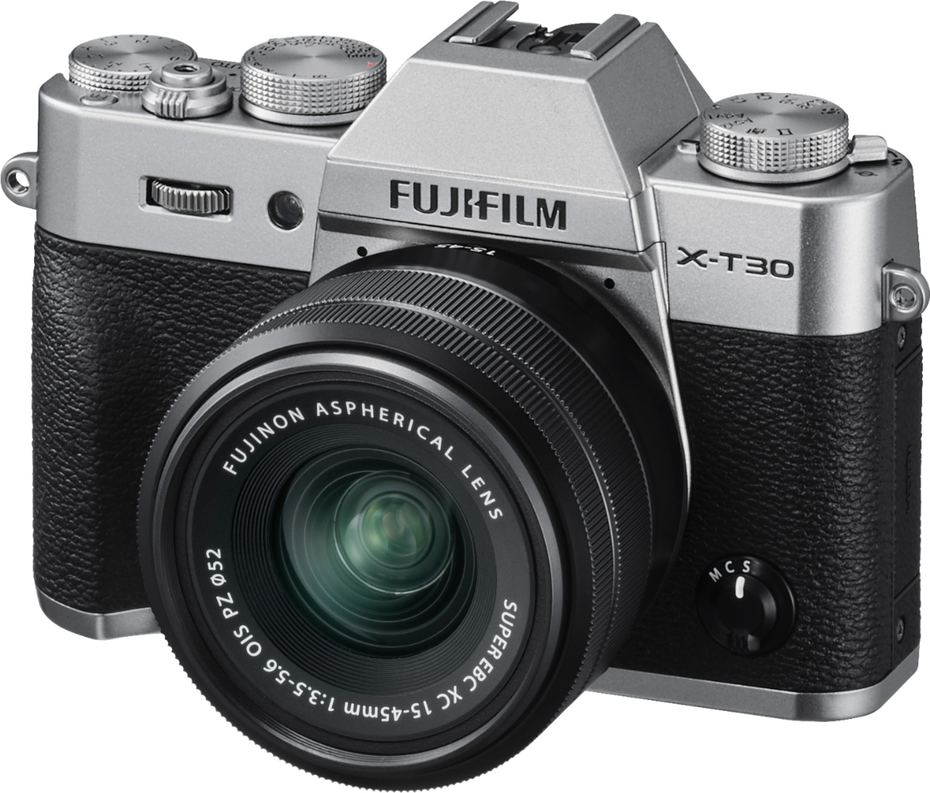 Left View: Fujifilm - X Series X-T30 Mirrorless Camera with 15-45mm Lens - Silver