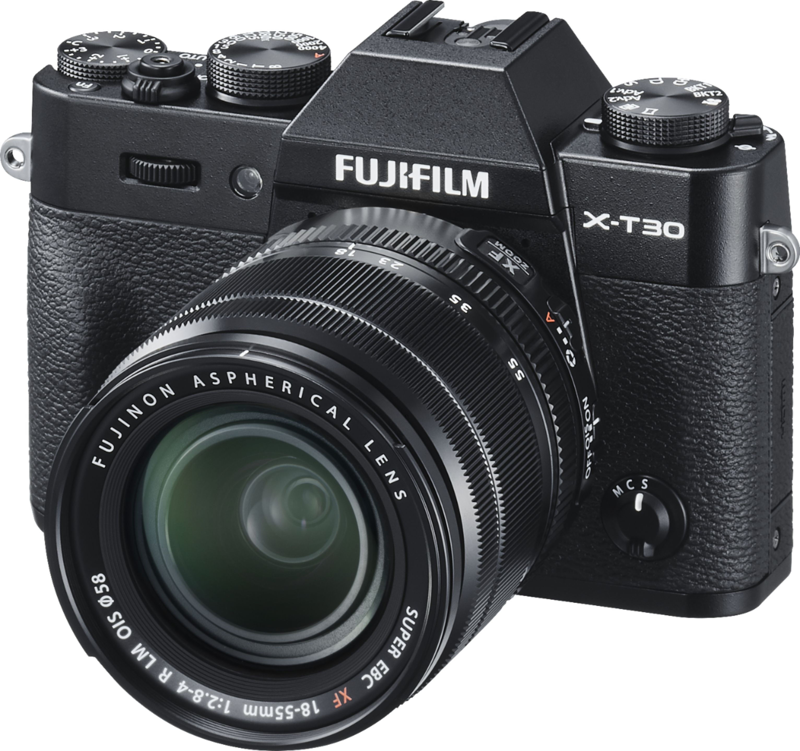 Left View: Fujifilm - X Series X-T30 Mirrorless Camera (Body Only) - Charcoal Silver