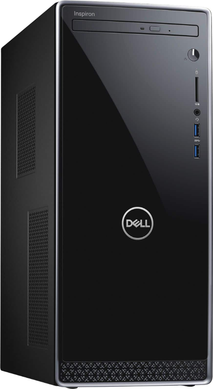 Angle View: Dell - Inspiron Desktop - Intel Core i7 - 12GB Memory - 256GB Solid State Drive - Black With Silver Trim