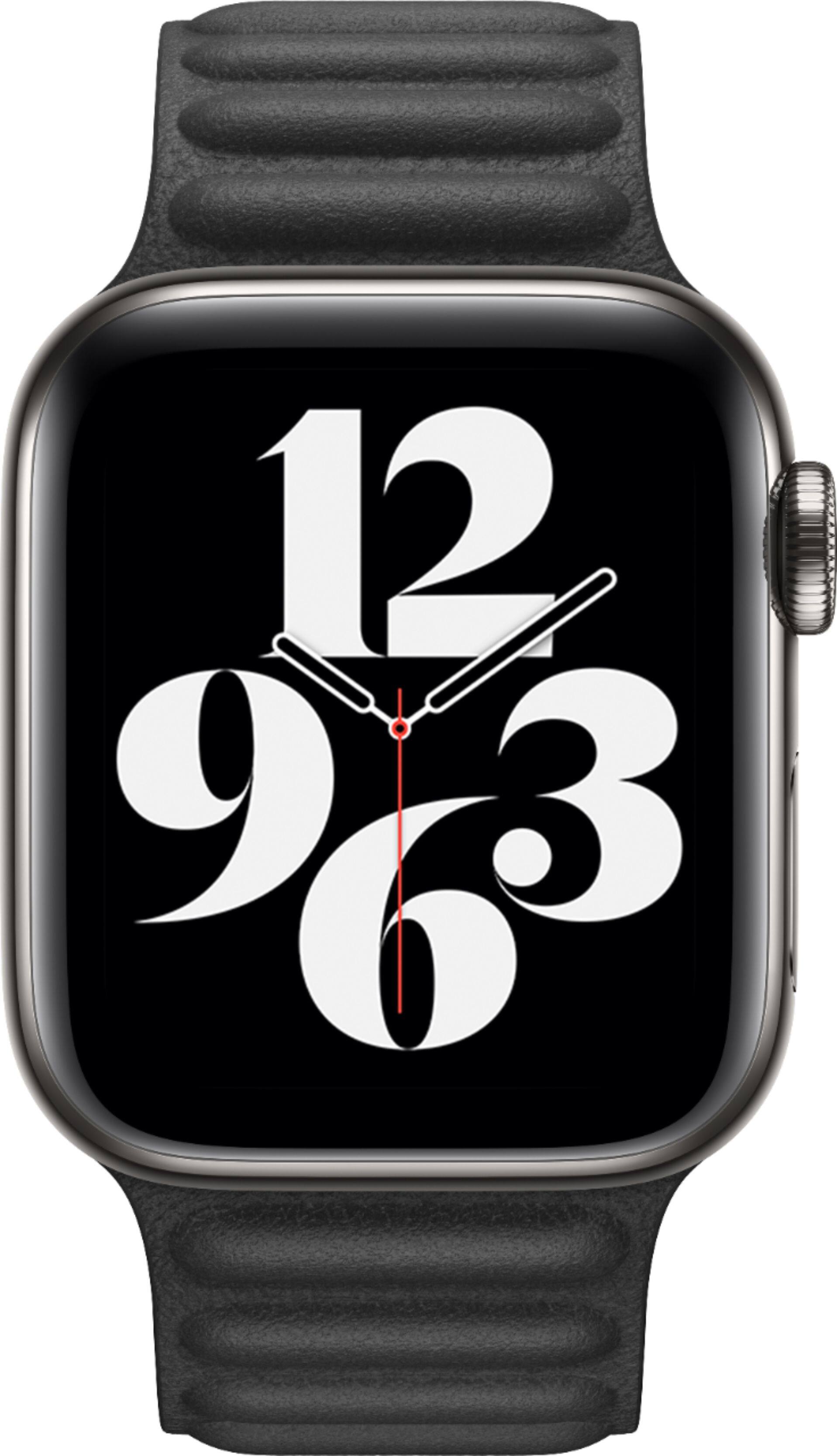 Alt View 12. Apple - Leather Link for Apple Watch™ 40mm - M/L - Black.