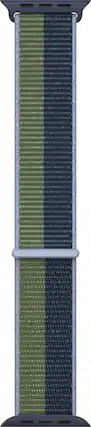 Angle. Apple - Apple Watch 41mm Sport Loop - Abyss Blue/Moss Green.