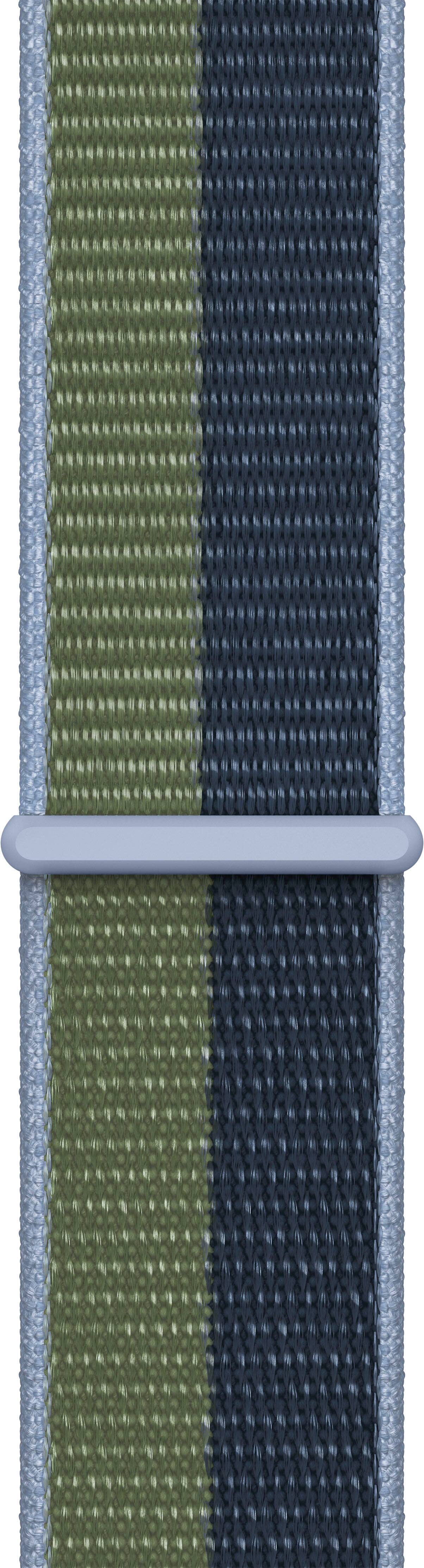 Left. Apple - Apple Watch 41mm Sport Loop - Abyss Blue/Moss Green.