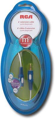 Front Standard. RCA - 6' Cable for Portable A/V Components - Blue.