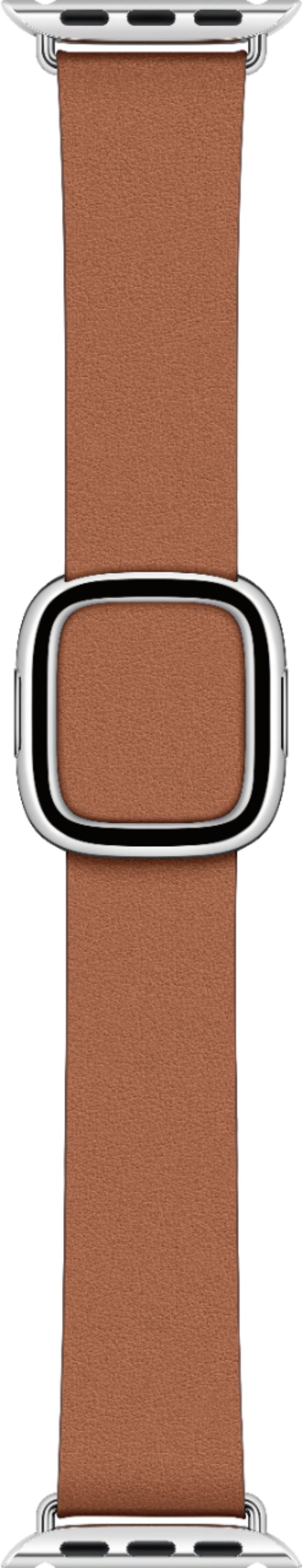 Angle View: Leather Modern Buckle for Apple Watch™ 40mm - Small - Saddle Brown