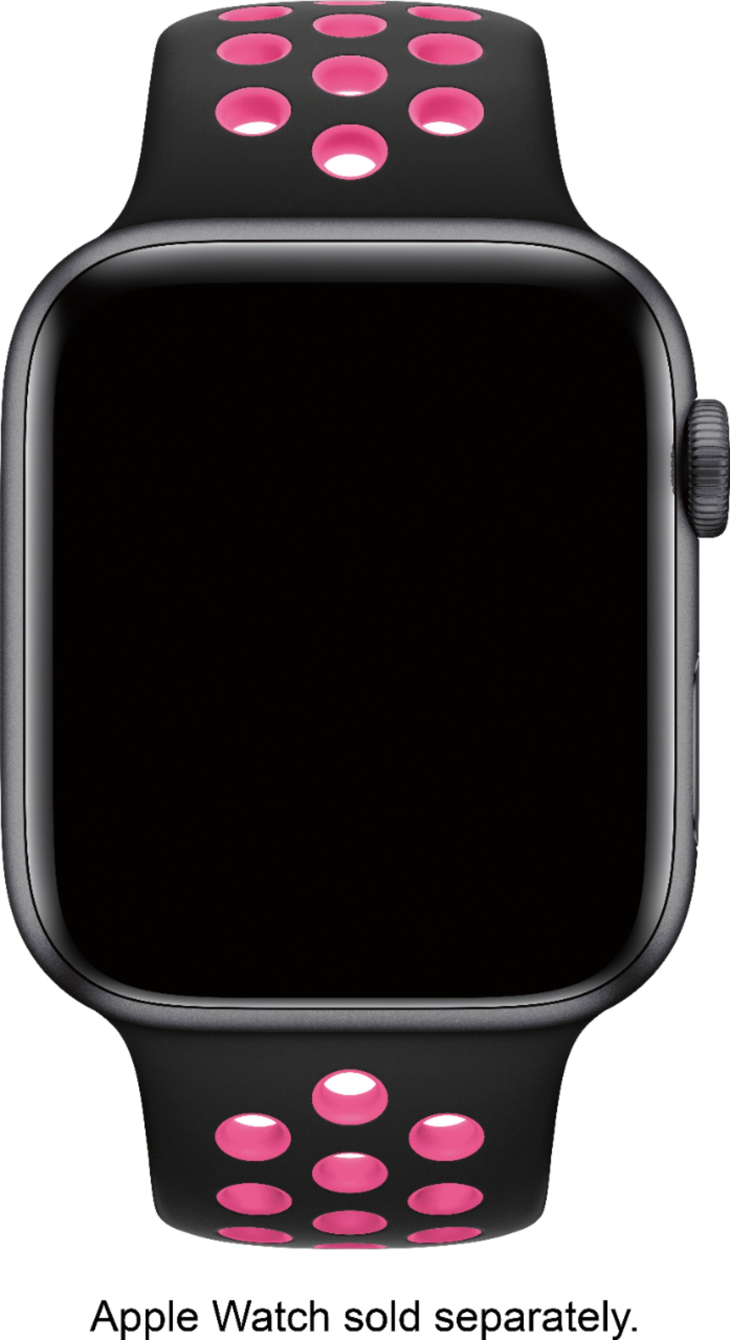 Alt View 12. Apple - Nike Sport Band for Apple Watch™ 44mm - Black/Pink Blast.