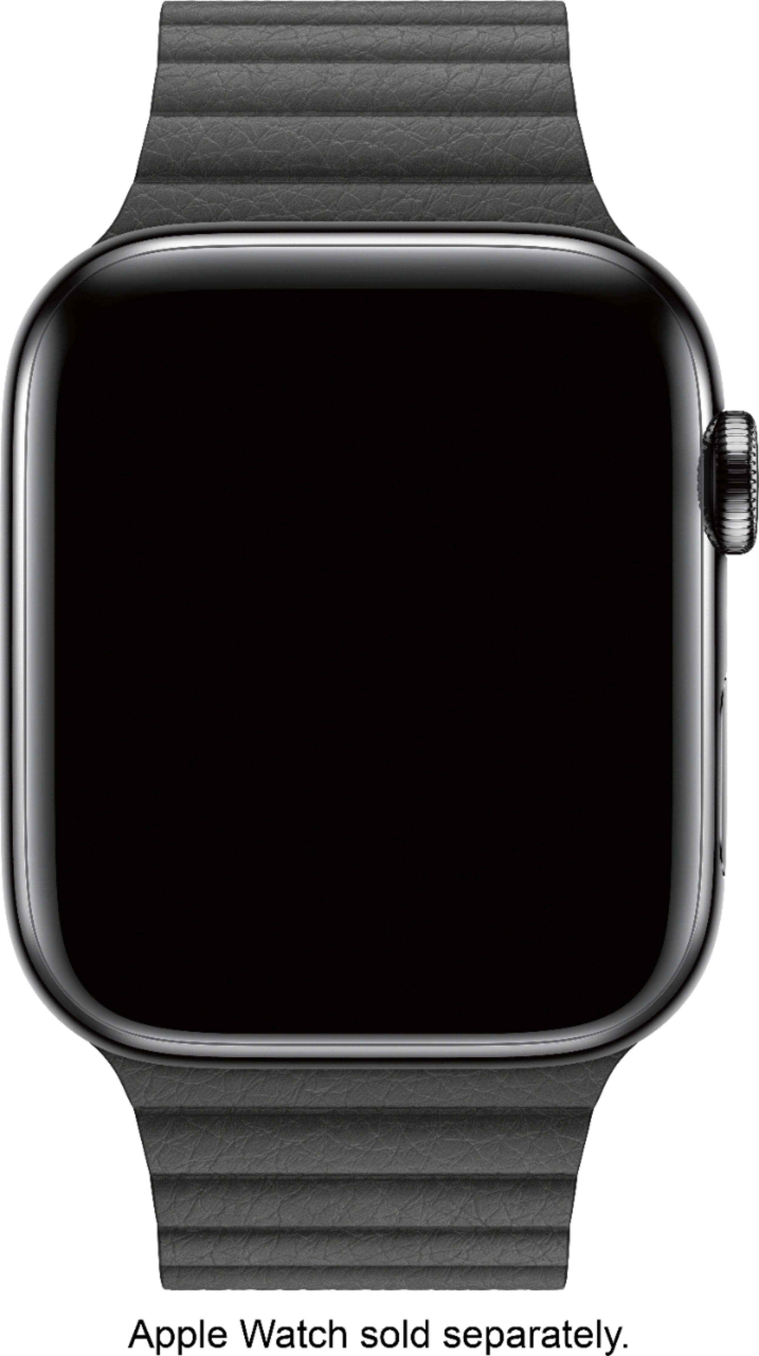 Alt View 12. Apple - Leather Loop for Apple Watch™ 44mm - Large - Black.