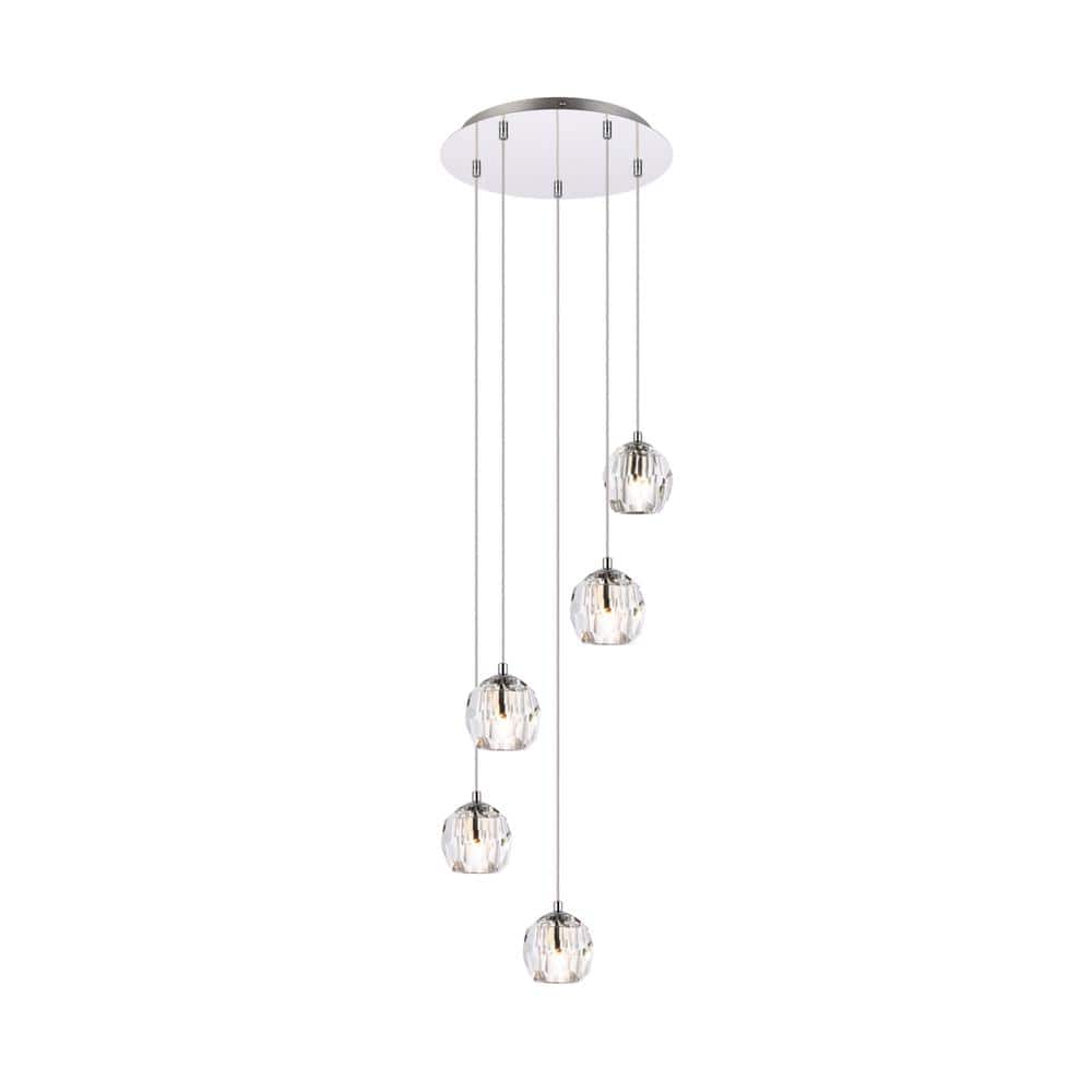 Elegant Lighting - Eren 5 lights pendant - Chrome price history on PriceWatchPro