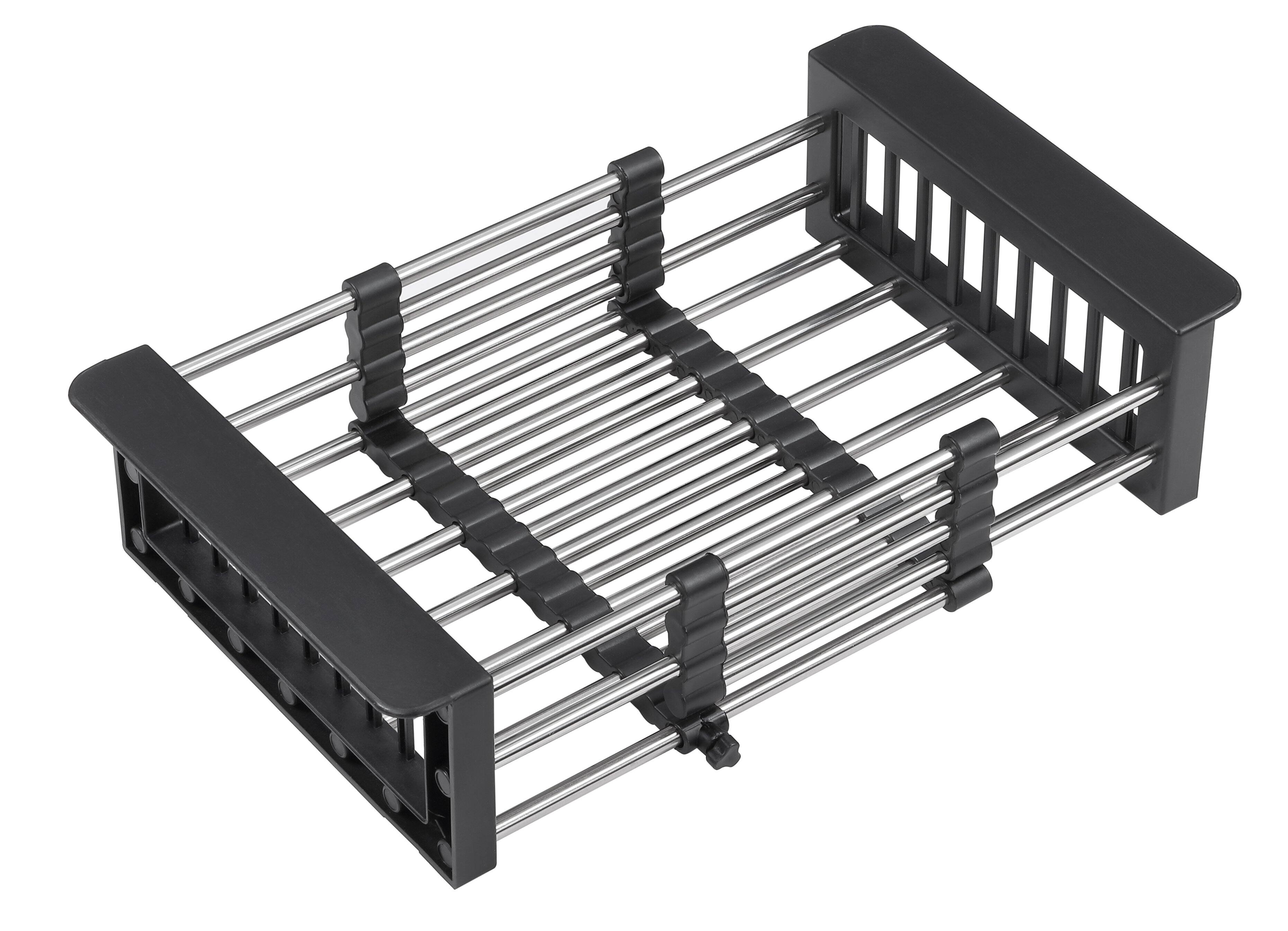 Alt View 9. Akicon - Akicon 28 in. Drop-in Single Bowl 20-Gauge Silver Nano-Coated Kitchen Sink with Grid, Strainer, Colander and Rollup Rack - Silver.