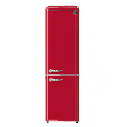 Front. Forno Appliances - Storico 9 Cu. Ft. Retro Compact Refrigerator with Bottom-Freezer - Red.