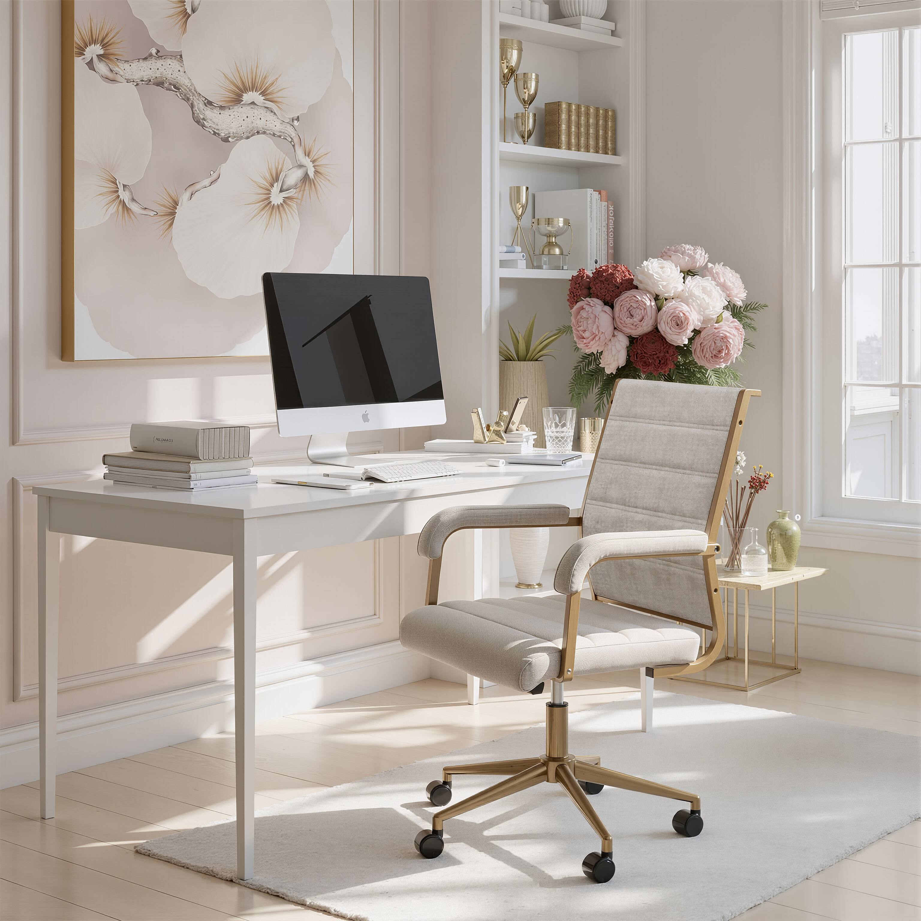 Angle. Hivvago - Auction Office Chair Gray - Gray.