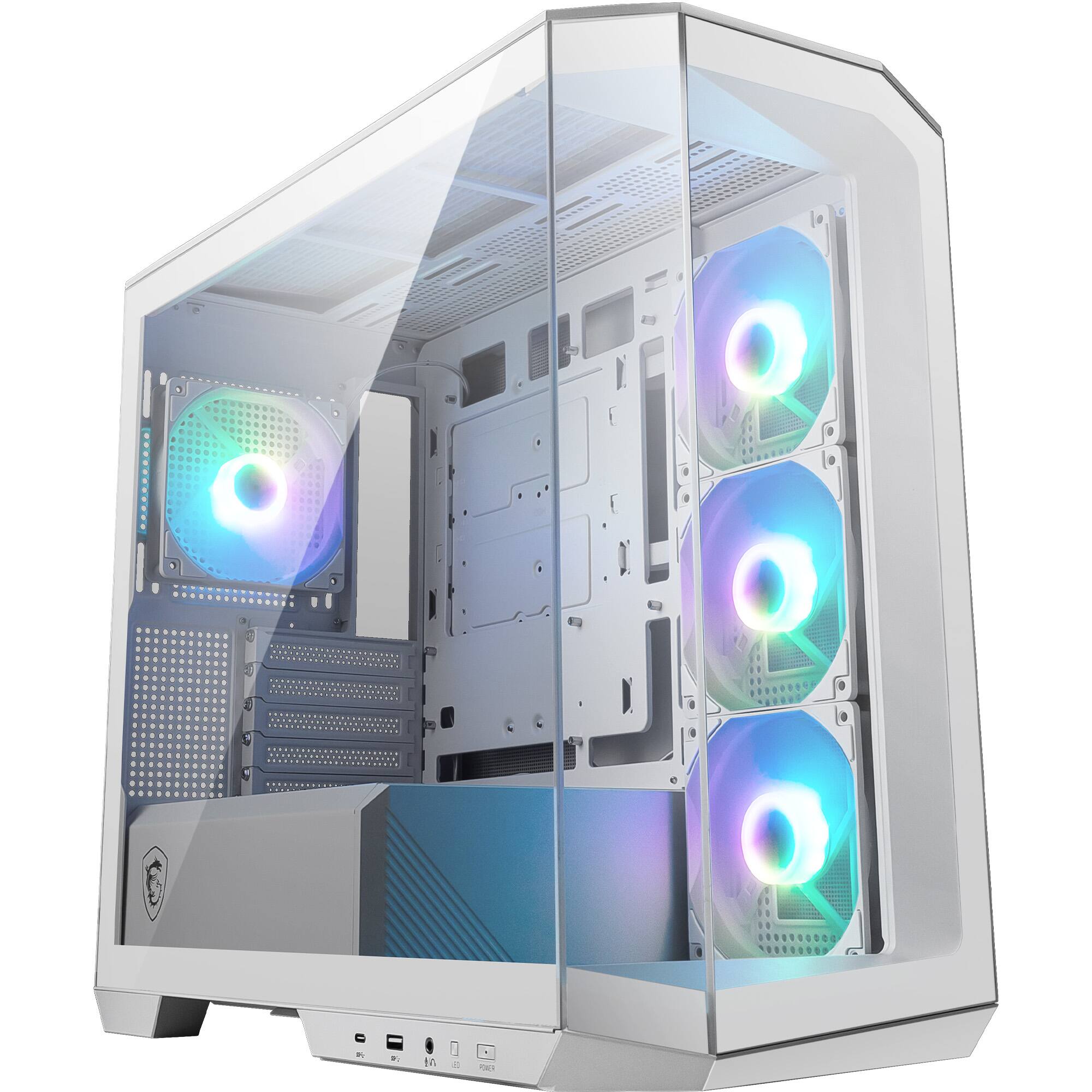 MSI - MAG PANO 100R PZ WHITE ATX Mid-Tower PC Case - White
