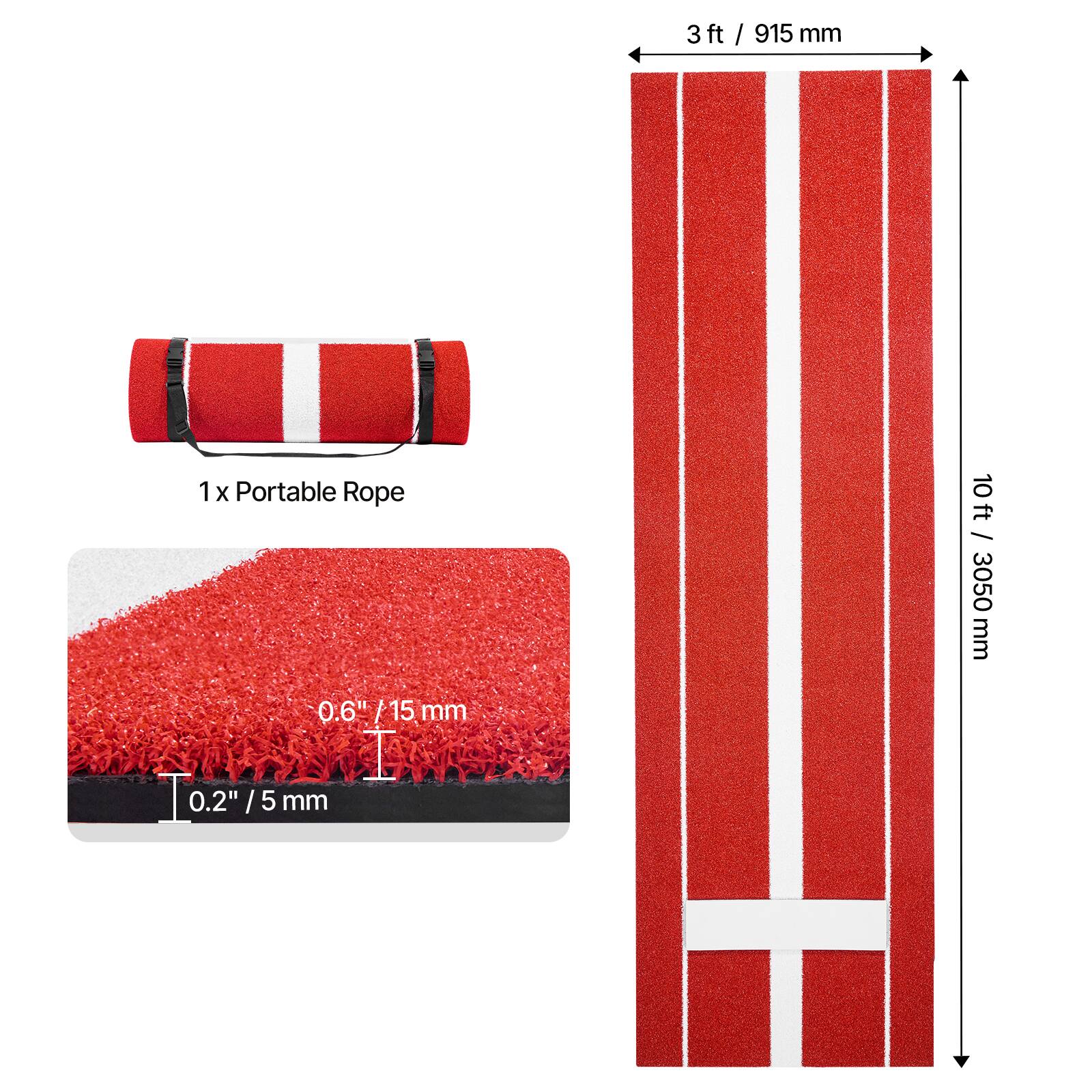 3 ft / 915 mm  
1 x Portable Rope  
10 ft / 3050 mm  
0.6" / 15 mm  
0.2" / 5 mm