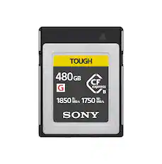 TOUGH
480 GB
CFexpress B
G
1850 MB/s
1750 MB/s
SONY