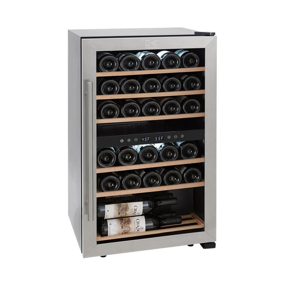 Left View: Signature Kitchen Suite - 71-Bottle Built-In Dual Zone Wine Cooler