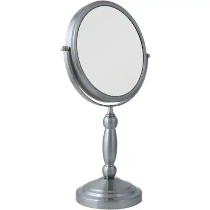 Angle. Zadro - Double-Sided Swivel Vanity Mirror - Satin Nickel.