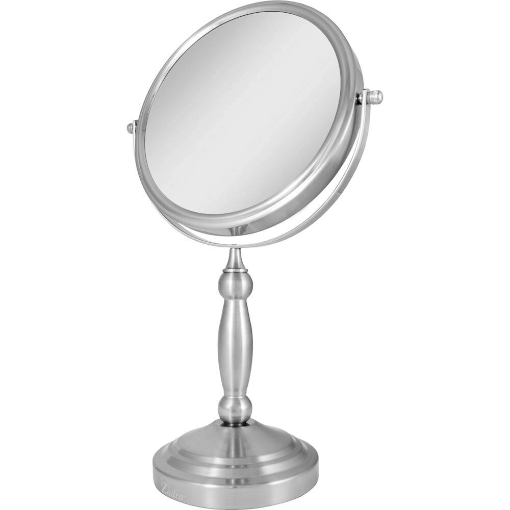 Left. Zadro - Double-Sided Swivel Vanity Mirror - Satin Nickel.