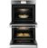 Left Zoom. Café - Modern Glass 30" Built-In Double Electric Convection Wall Oven - Platinum glass.
