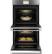 Left. Café - Modern Glass 30" Built-In Double Electric Convection Wall Oven - Platinum Glass.