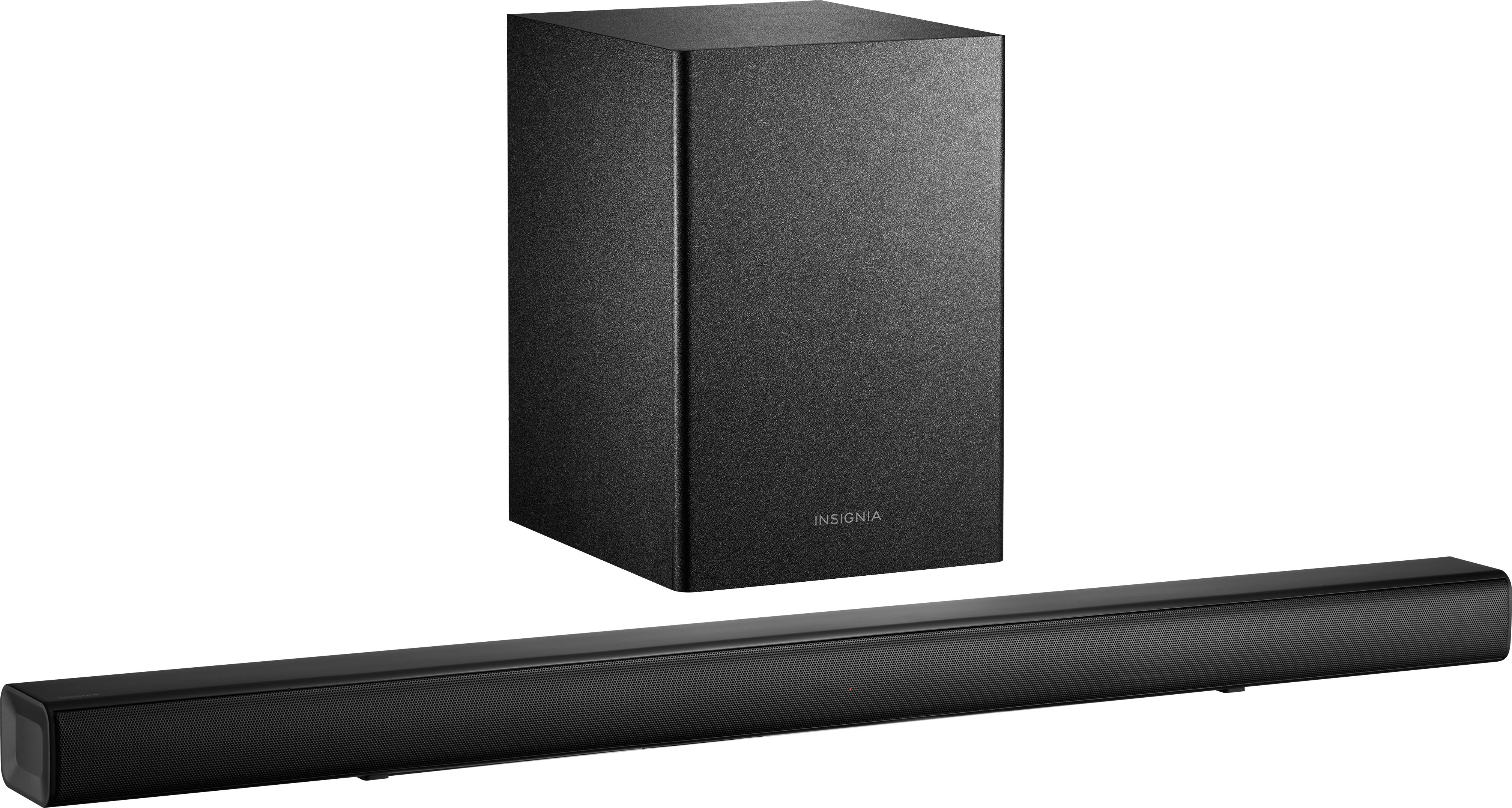 Angle View: Insignia™ - 2.1-Channel Soundbar with Wireless Subwoofer - Black