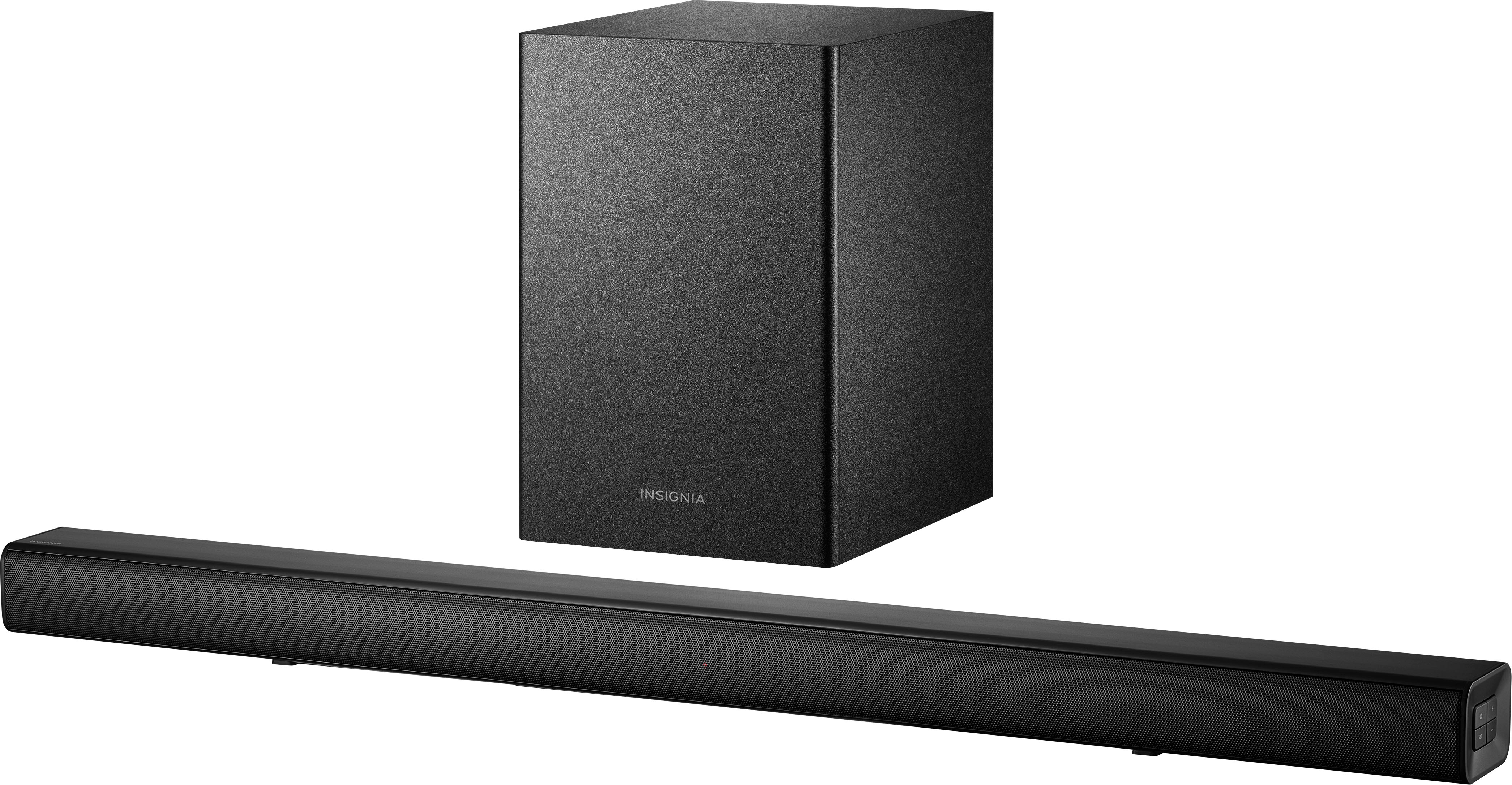 Left View: Insignia™ - 2.1-Channel Soundbar with Wireless Subwoofer - Black