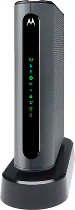 Front. Motorola - MT7711 24x8 DOCSIS 3.0 Modem + AC1900 Router for Xfinity Internet & Voice - Black.