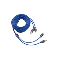 Angle. KICKER - K-Series 13' Audio RCA Cable - Blue.