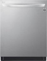 LG - 24" Top Control Smart Built-In Stainless Steel Tub Dishwasher with 3rd Rack, TrueSteam, and 42 dba - Stainless Steel - Front_Zoom