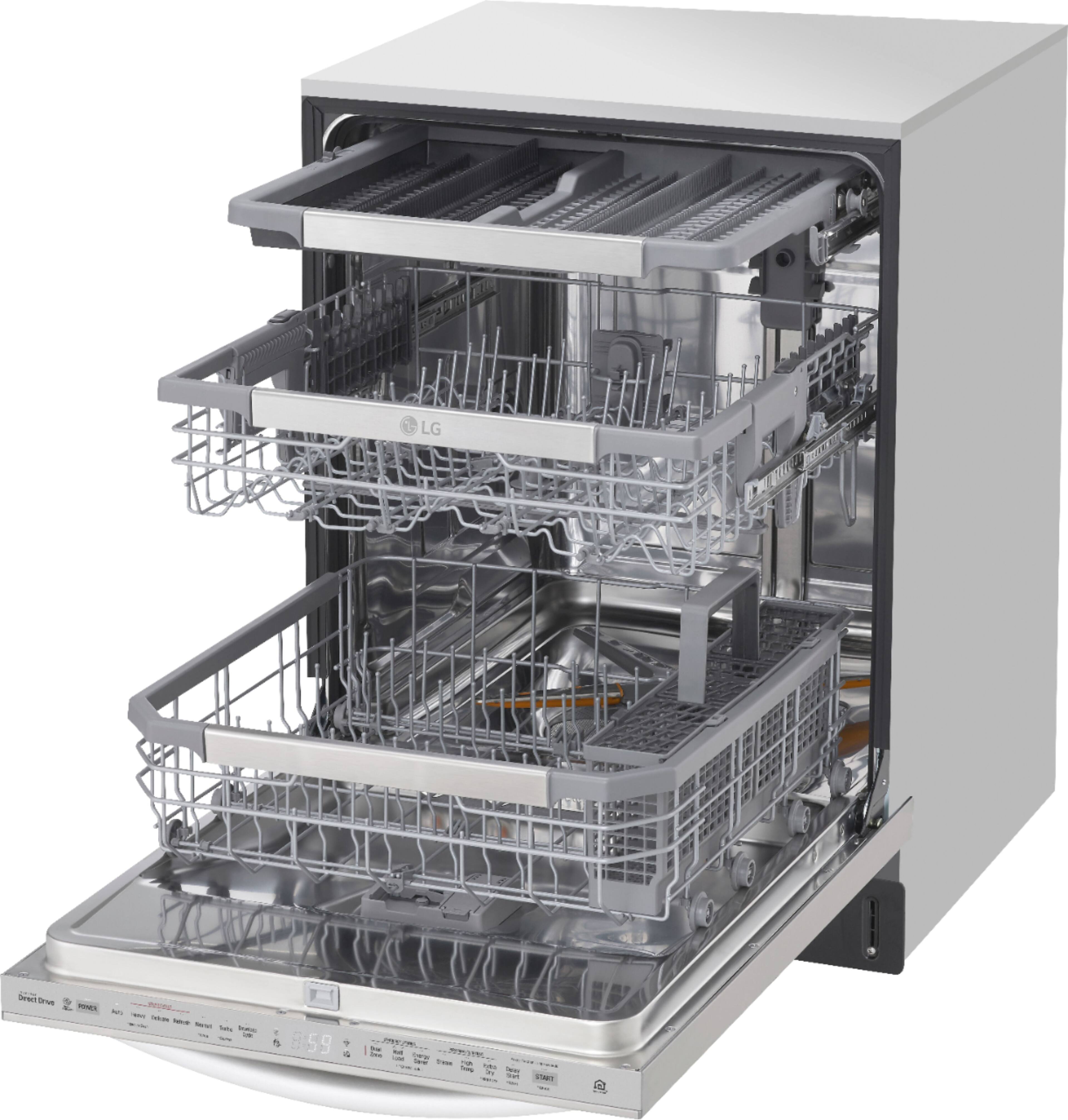Alt View 18. LG - 24" Top Control Smart Built-In Stainless Steel Tub Dishwasher with 3rd Rack, TrueSteam, and 42 dba - PrintProof Stainless Steel.