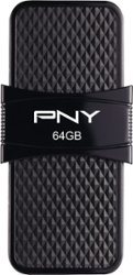 PNY - 64GB Duo Link USB 3.1 Type-C OTG Flash Drive for Androids and Computers - Mobile Storage for Photos, Videos, & More - Black - Front_Zoom