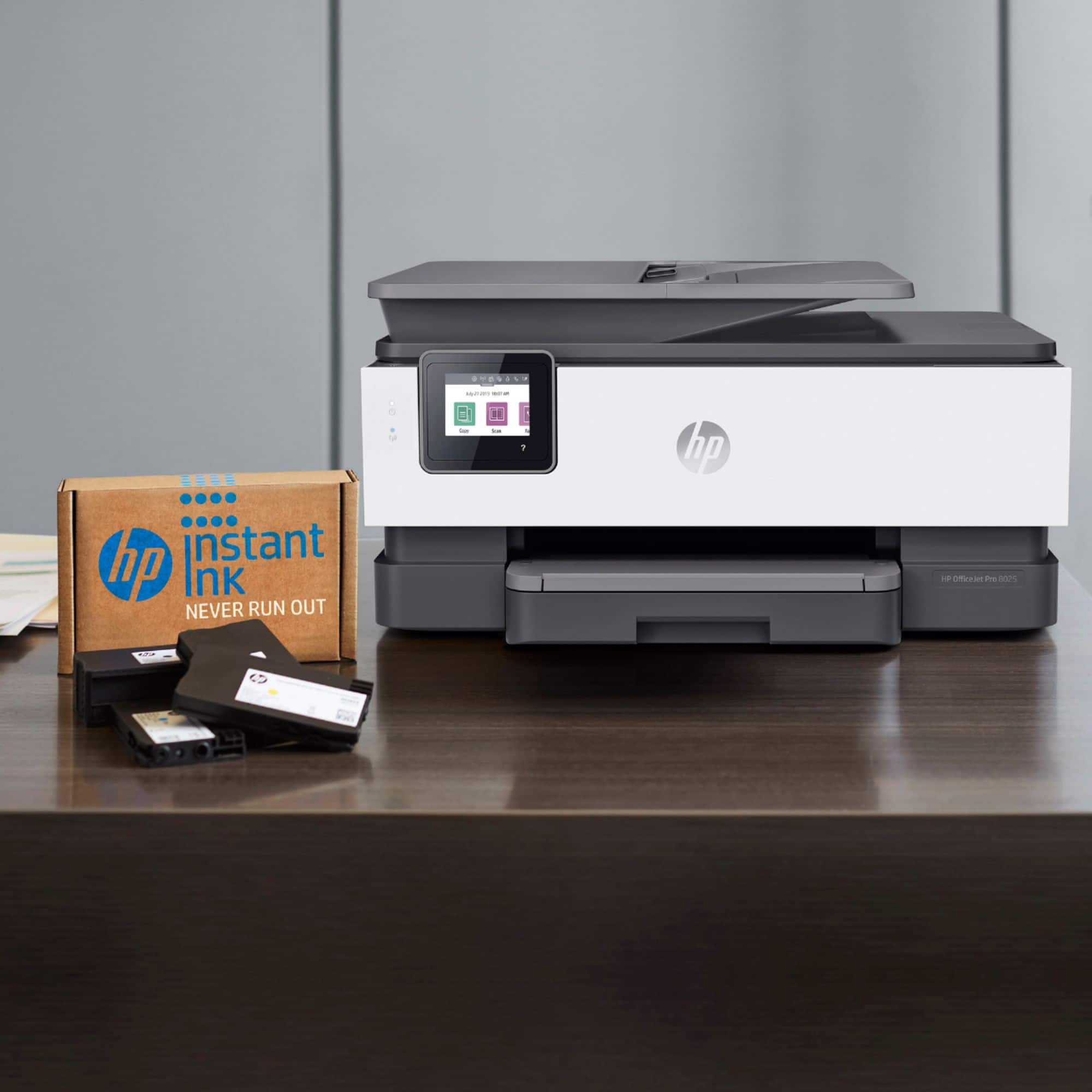 Alt View 12. HP - OfficeJet Pro 8025 Wireless All-In-One Instant Ink Ready Inkjet Printer - Gray/White.