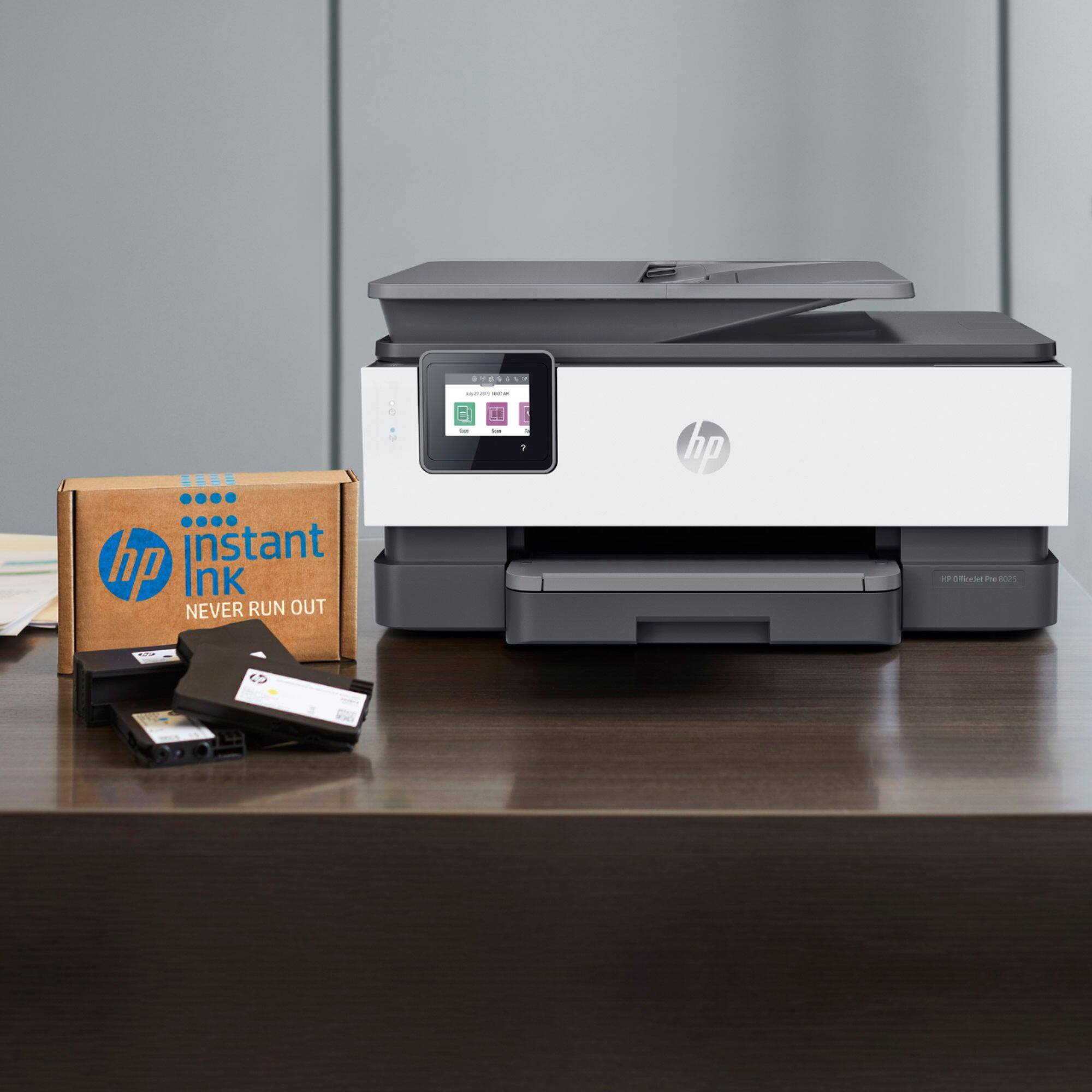 Alt View 12. HP - OfficeJet Pro 8025 Wireless All-In-One Instant Ink Ready Inkjet Printer - Gray/White.