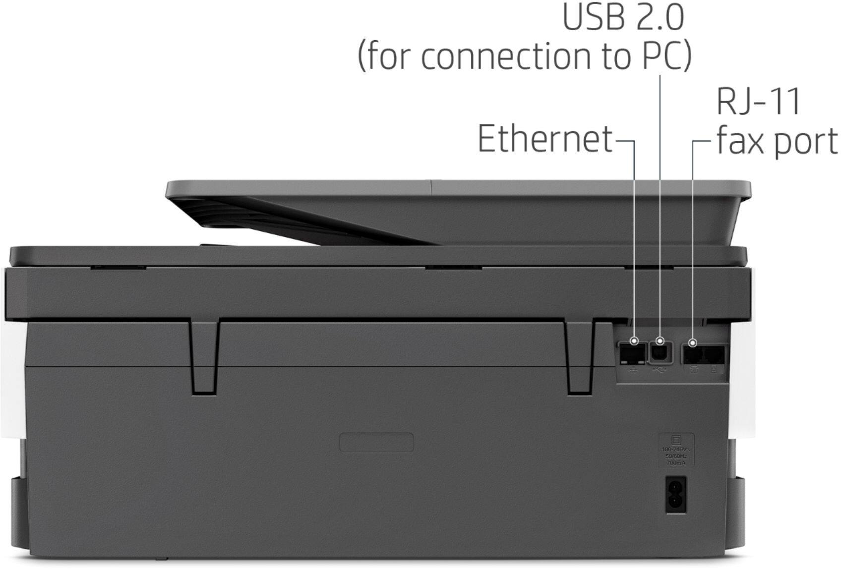 Alt View 1. HP - OfficeJet Pro 8025 Wireless All-In-One Instant Ink Ready Inkjet Printer - Gray/White.