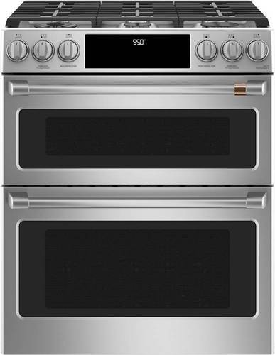 Café - 6.7 Cu. Ft. Self-Cleaning Slide-In Double Oven Dual Fuel Convection Range - Stainless Steel