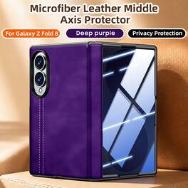 Dteck - Shockproof Phone Case for Samsung Galaxy Z Fold8 with Screen Protector, Slim Leather Texture Full Hinge Protection Cover - D