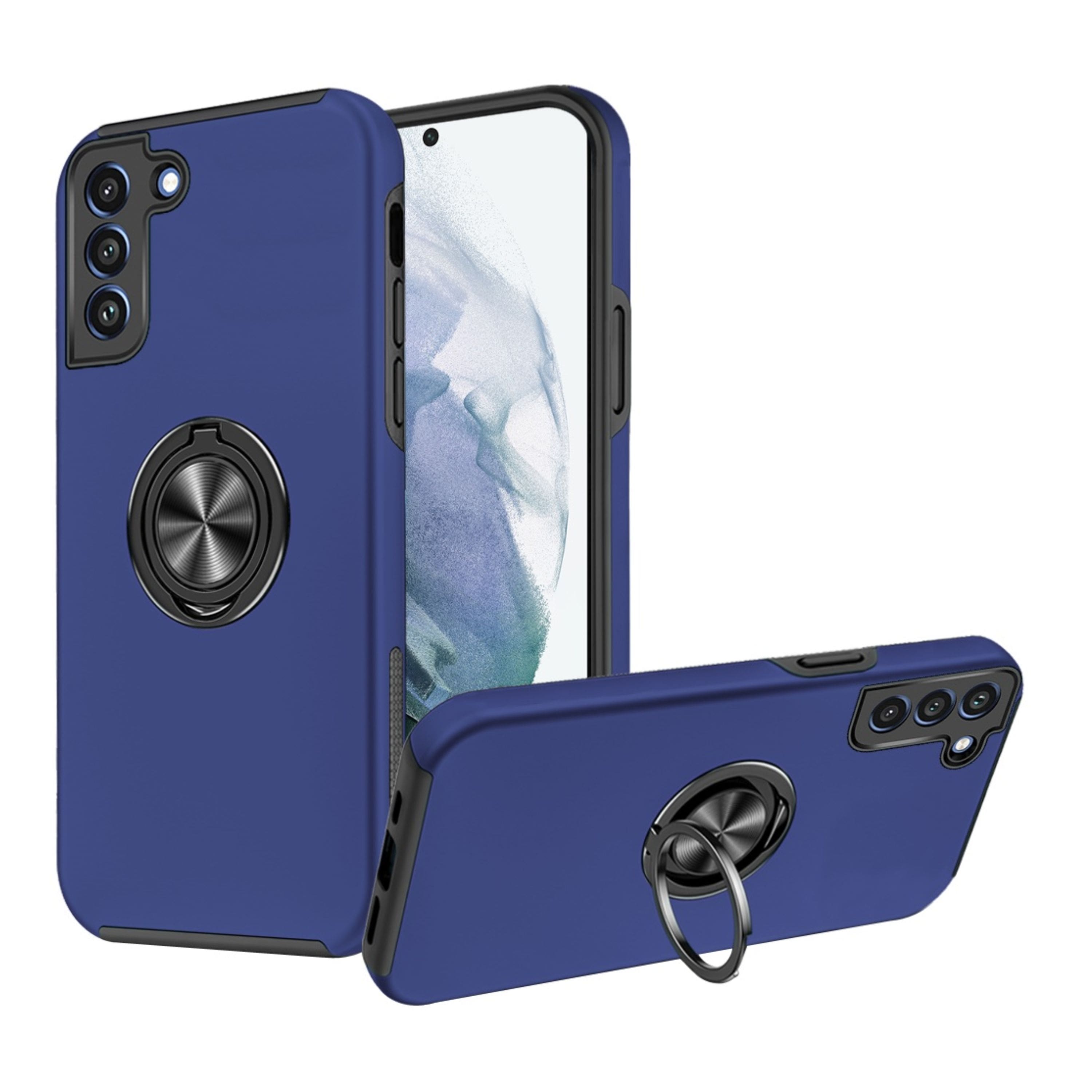 Kitcheniva - Painted Magnetic Ring Stand Hybrid Case Cover For Samsung Galaxy S22 - Dark Blue price history on PriceWatchPro