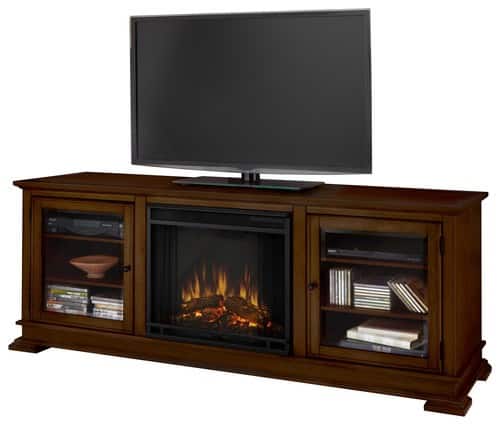 Front. Real Flame - Hudson Electric Fireplace Mantel for Most Flat-Panel TVs Up to 50" - Brown.
