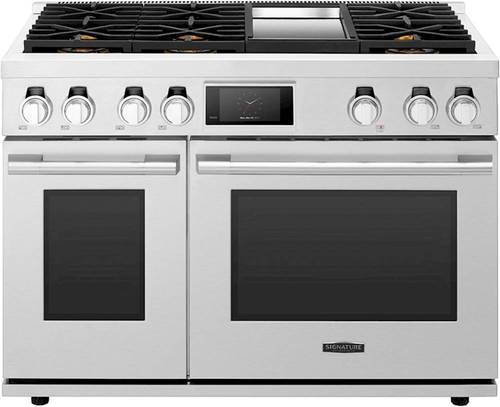 Signature Kitchen Suite - 7.9 Cu. Ft. Self-Cleaning Freestanding Double Oven Gas Convection Range